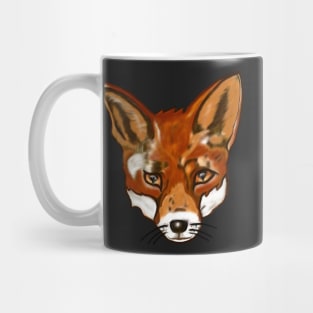 Fox art Urban red Fox face - Vulpes Vulpes close up painting  of a red fox Mug